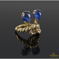 ANILLOS / SORTIJAS<BR>SORTIJA ORO AMARILLO ZAFIROS CABUCHÓN ...