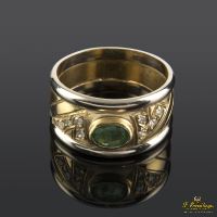 ANILLOS / SORTIJAS<BR>SORTIJA ORO AMARILLO ORO BLANCO ESMERA...