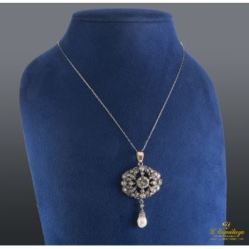 COLLARES<BR>GARGANTILLA ANTIGUA ORO BAJO PERLA Y D... · ref.: (IMX)