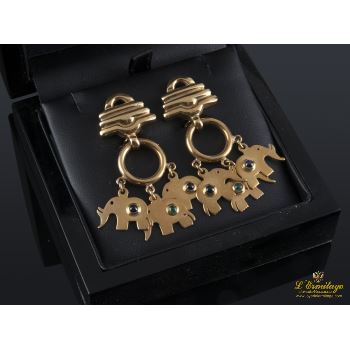 PENDIENTES<BR>PENDIENTES ELEFANTES COLGANTES EN ORO ... · ref.: (NMA) 