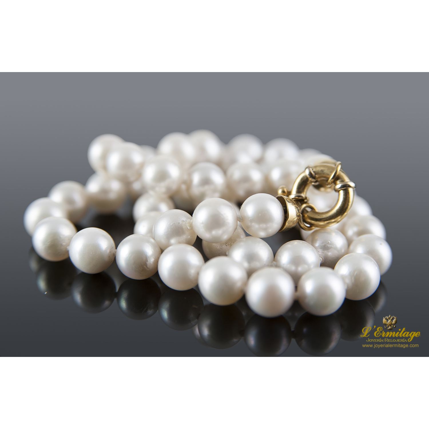 Collar Perlas Cultivadas Broche Oro Amarillo en oro amarillo · Compra Venta Relojes de Lujo y Joyas · Joyería L'Ermitage