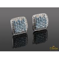 Pendientes en oro blanco con citrinos y diamantes.