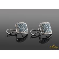 Pendientes en oro blanco con citrinos y diamantes.