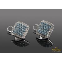 Pendientes en oro blanco con citrinos y diamantes.