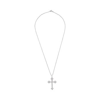 COLLARES<BR>COLLAR EN ORO BLANCO Y CRUZ CON BRILLA... · ref.: (IRM)