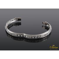 Pulsera platino de media caña y diamantes talla antigua