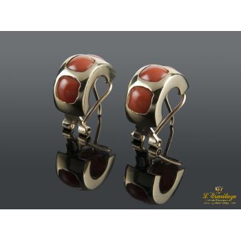 PENDIENTES<BR>PENDIENTES EN ORO AMARILLO CON CORAL. · ref.: (RMX) 