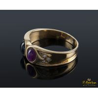 ANILLOS / SORTIJAS<BR>SORTIJA ORO AMARILLO RUBÍ Y ZAFIRO CAB...