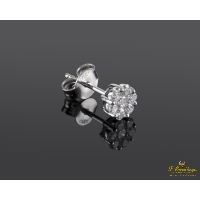 Pendientes dormilonas oro blanco y diamantes.