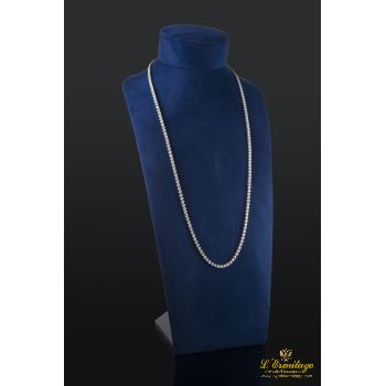 COLLARES<BR>GARGANTILLA RIVIERE ORO BLANCO Y DIAMA... · ref.: (AIMX)