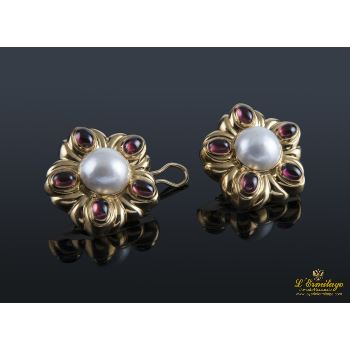 PENDIENTES<BR>PENDIENTES ORO AMARILLO MEDIA PERLA Y ... · ref.: (IMX) 