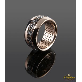 ANILLOS / SORTIJAS<BR>SORTIJA CALADA ORO ROSA Y ZAFIROS. Nº ... · ref.: 