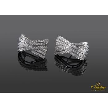 PENDIENTES<BR>PENDIENTES ORO BLANCO Y PAVÉ DE DIAMAN... · ref.: (CMX)