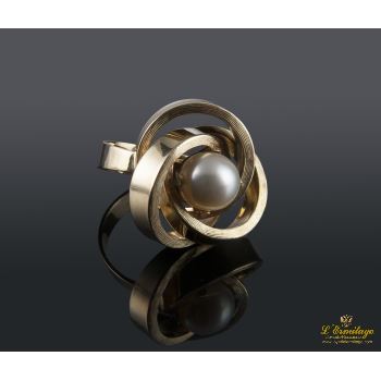 ANILLOS / SORTIJAS<BR>SORTIJA EN ORO AMARILLO CON PERLA · ref.: NRL
