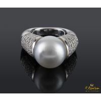 ANILLOS / SORTIJAS<BR>SORTIJA EN ORO BLANCO CON PERLA AUSTRA...