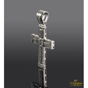 CRUCES<BR>CRUZ CALADA ORO BLANCO Y DIAMANTES. 40... · ref.: (AMXM)