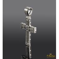 CRUCES<BR>CRUZ CALADA ORO BLANCO Y DIAMANTES. 40...