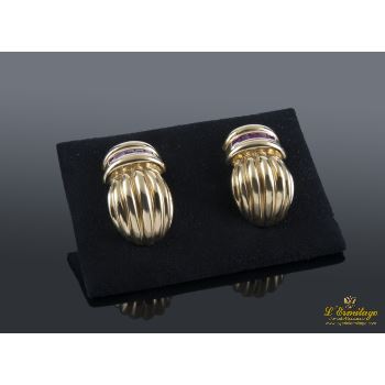 PENDIENTES<BR>PENDIENTES ORO AMARILLO GALLONES Y RUB... · ref.: (CMX) 