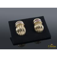 PENDIENTES<BR>PENDIENTES ORO AMARILLO GALLONES Y RUB...