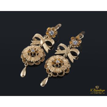 PENDIENTES<BR>PENDIENTES ISABELINOS COLGANTES ORO AM... · ref.: (NMX) 