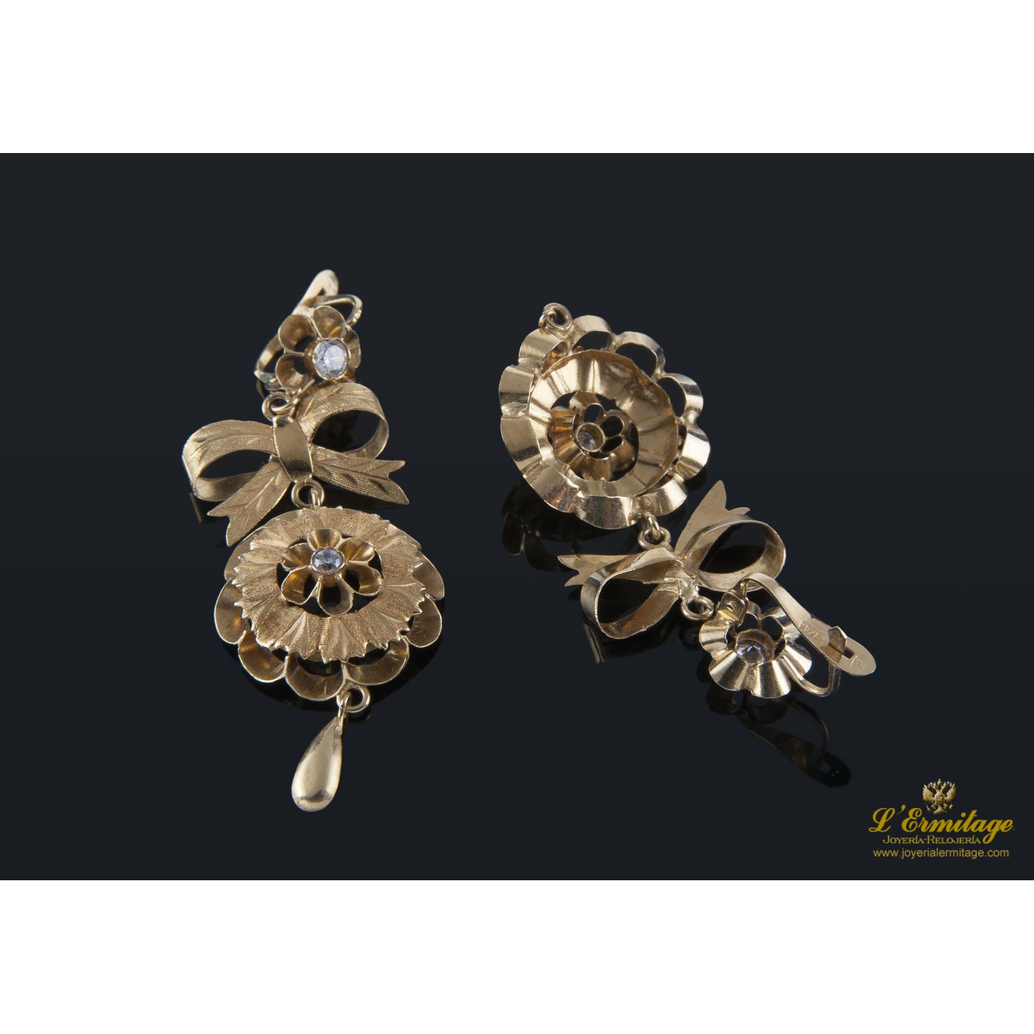 Pendientes Isabelinos Colgantes Oro Amarillo en oro amarillo · Compra de Relojes de Lujo Joyas · Joyería L'Ermitage