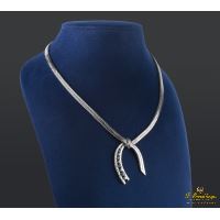 COLLARES<BR>GARGANTILLA ANTIGUA ORO BLANCO ESMERAL...