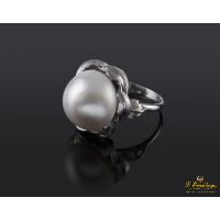 ANILLOS / SORTIJAS<BR>SORTIJA ORO BLANCO MEDIA PERLA