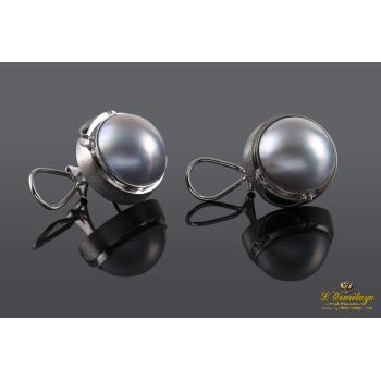 PENDIENTES<BR>PENDIENTES ORO BLANCO MATE MEDIA PERLA... · ref.: (AIA)