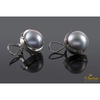 PENDIENTES<BR>PENDIENTES ORO BLANCO MATE MEDIA PERLA...