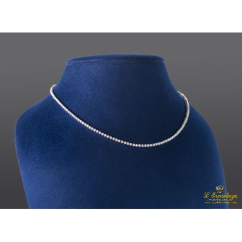 COLLARES<BR>GARGANTILLA RIVIERE ORO BLANCO Y DIAMA... · ref.: (CRIM)