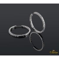 Pendientes criollas oro blanco y diamantes.