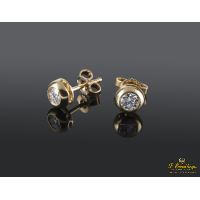 Pendientes dormilonas oro amarillo y diamantes.