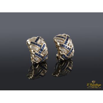 PENDIENTES<BR>PENDIENTES ORO AMARILLO ZAFIROS Y DIAM... · ref.: (SAM)