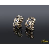 Pendientes oro amarillo zafiros y diamantes