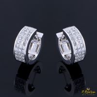 PENDIENTES<BR>PENDIENTES ARO ORO BLANCO Y DIAMANTES.