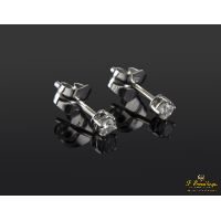 Pendientes dormilonas oro blanco y diamantes.