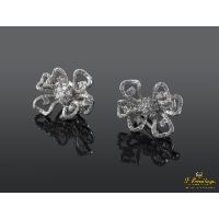 PENDIENTES<BR>PENDIENTES FLOR ORO BLANCO Y DIAMANTES...