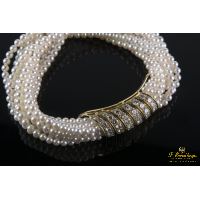 Pulsera cartier trenzada perlas y diamantes