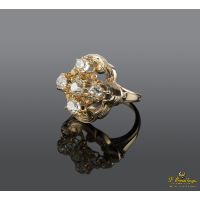 ANILLOS / SORTIJAS<BR>SORTIJA ANTIGUA ORO AMARILLO Y DIAMANT...