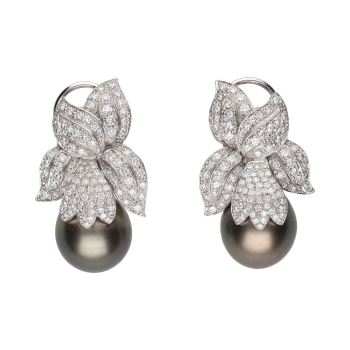 PENDIENTES<BR>PENDIENTES COLGANTES ORO BLANCO PERLA ... · ref.: (NMXM)