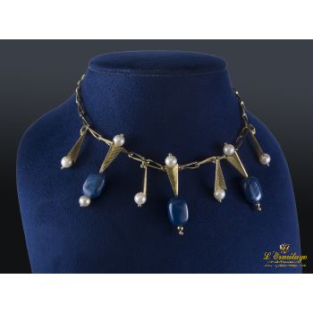 COLLARES<BR>GARGANTILLA ORO AMARILLO PERLAS Y LAPI... · ref.: (IOM)