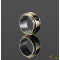 ANILLOS / SORTIJAS<BR>ANILLO LOVE ACERO Y ORO XL