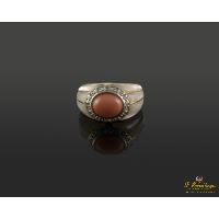 ANILLOS / SORTIJAS<BR>SORTIJA ANTIGUA ORO AMARILLO CORAL Y D...