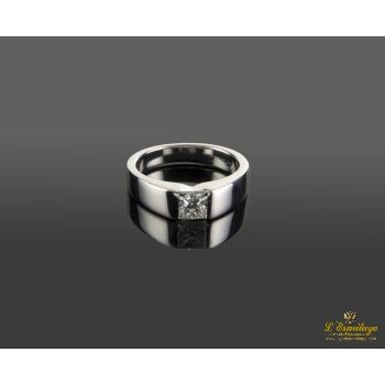 ANILLOS / SORTIJAS<BR>SORTIJA SOLITARIO EN ORO BLANCO BRILLA... · ref.: (LMX)