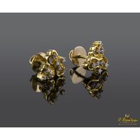 PENDIENTES<BR>PENDIENTES EN ORO AMARILLO CON BRILLAN...