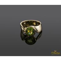 ANILLOS / SORTIJAS<BR>SOLITARIO EN ORO AMARILLO CON OLIVINO ...