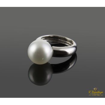 ANILLOS / SORTIJAS<BR>SORTIJA EN ORO BLANCO CON PERLA AUSTRA... · ref.: NSI