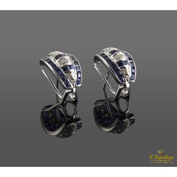 PENDIENTES<BR>PENDIENTES EN ORO BLANCO CON ZAFIROS Y... · ref.: NCN