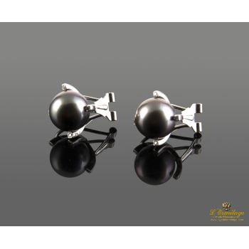 PENDIENTES<BR>PENDIENTES EN ORO BLANCO CON PERLAS TA... · ref.: NMX