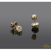 Pendientes dormilonas en oro amarillo con brillantes